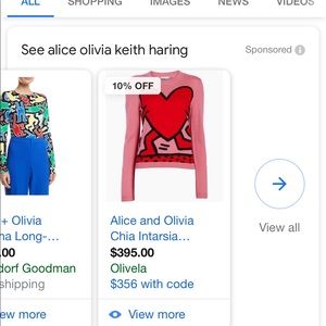 In search of Alice Olivia Keith haring sweater